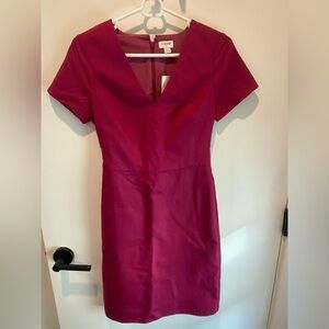Magenta J. Crew Cap-Sleeve V-Neck Work Dress, NWT